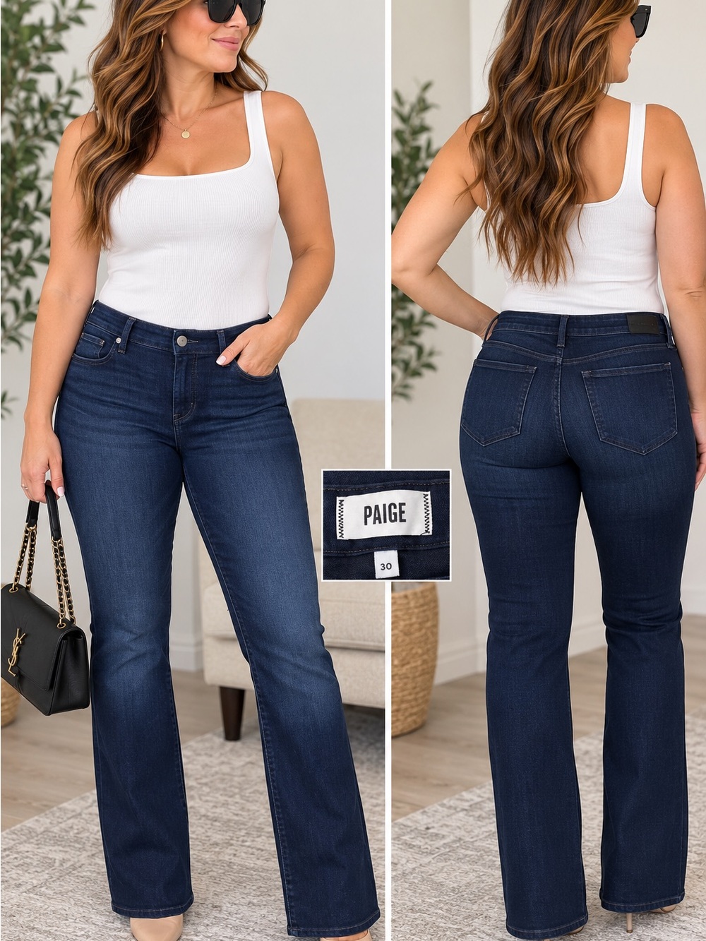 PAIGE Bootcut Jeans in Deep Indigo Wash